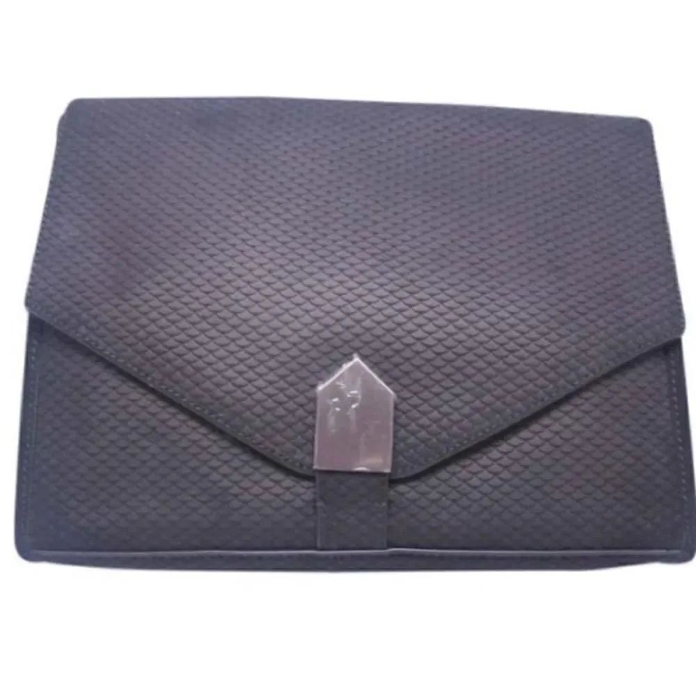 NWT Black Leather Textured Clutch Bag